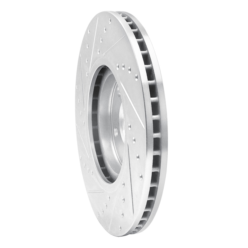 Nissan Juke Brake Rotor (1) - Front Right - R1 Concepts - Drilled & Slotted - Silver - `07-`17